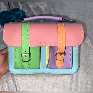 Grafea Pastel Multicolor Leather Satchel